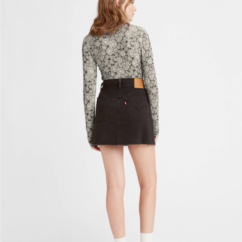 Levi's Black Ribcage Denim Mini Skirt